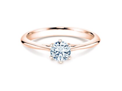 Bague de fiançailles Heaven 6 en 14K or rose avec diamant de laboratoire 0,50ct E/VS