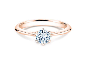 Bague de fiançailles Heaven 6 en 14K or rose avec diamant de laboratoire 0,50ct E/VS