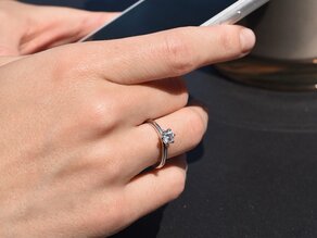 Bague de fiançailles Classic 6 dans 18K or blanc avec diamant 0,50ct H/SI