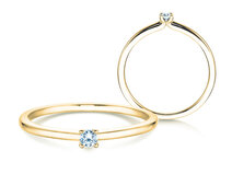 Bague de fiançailles Classic 4 dans 18K or jaune avec diamant 0,05ct G/SI