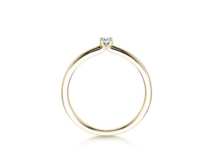 Bague de fiançailles Classic 4 dans 14K or jaune avec diamant 0,05ct H/SI
