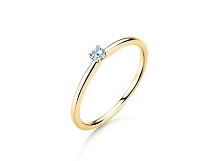 Bague de fiançailles Classic 4 dans 14K or jaune avec diamant 0,05ct H/SI