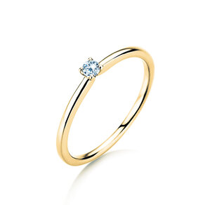 Bague de fiançailles Classic 4 dans 14K or jaune avec diamant 0,05ct H/SI