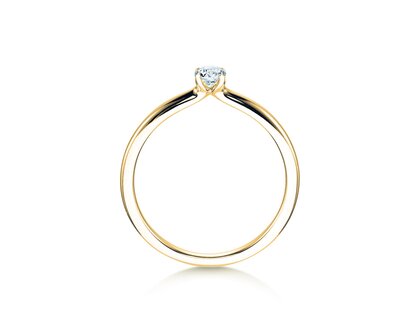 Bague de fiançailles Classic 4 dans 14K or jaune avec diamant 0,15ct H/SI