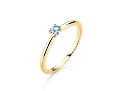 Bague de fiançailles Classic 4 dans 14K or jaune avec diamant 0,15ct H/SI