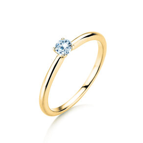 Bague de fiançailles Classic 4 dans 14K or jaune avec diamant 0,15ct H/SI