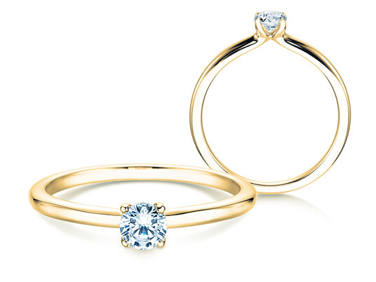 Bague de fiançailles Classic 4 en 9K or blanc avec diamant 0,25ct H/SI