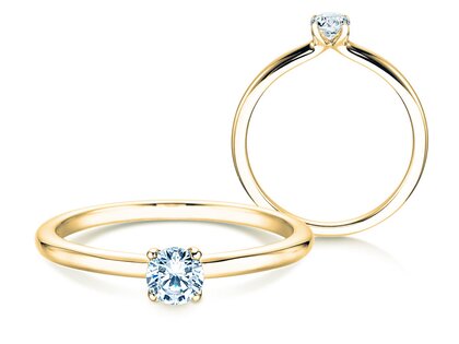 Bague de fiançailles Classic 4 dans 14K or jaune avec diamant 0,25ct G/IF