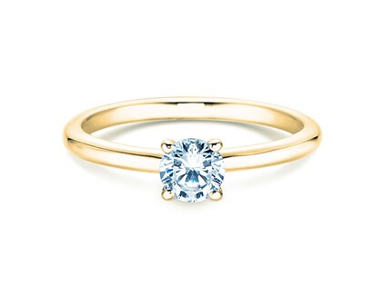 Bague de fiançailles Classic 4 dans 14K or jaune avec diamant 0,40ct G/SI