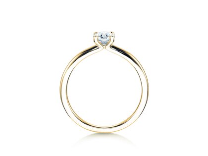 Bague de fiançailles Classic 4 dans 14K or jaune avec diamant 0,40ct G/SI