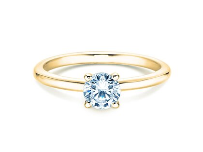 Bague de fiançailles Classic 4 en 9K or jaune avec diamant 0,50ct G/SI