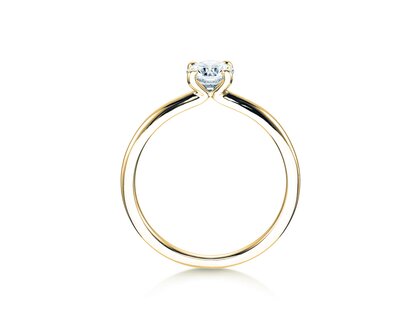 Bague de fiançailles Classic 4 en 9K or jaune avec diamant 0,50ct G/SI