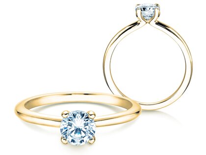 Bague de fiançailles Classic 4 dans 18K or jaune avec diamant 0,60ct H/SI