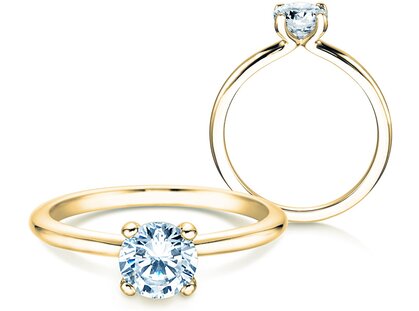 Bague de fiançailles Classic 4 en 18K or jaune avec diamant 1,00ct G/SI