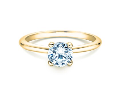 Bague de fiançailles Classic 4 en 9K or jaune avec diamant 3,00ct D/IF