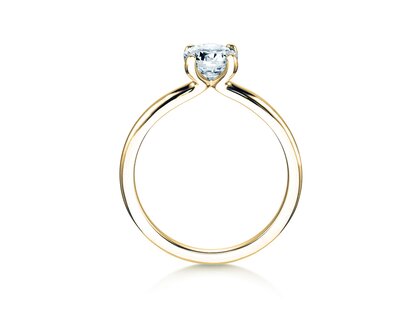 Bague de fiançailles Classic 4 en 9K or jaune avec diamant 3,00ct D/IF