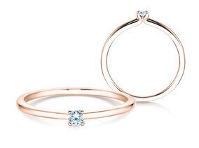 Bague de fiançailles Classic 4 dans 18K or rose avec diamant 0,05ct G/SI