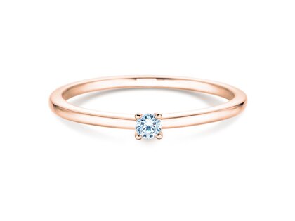Bague de fiançailles Classic 4 dans 14K or rose avec diamant 0,05ct G/VS
