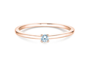 Bague de fiançailles Classic 4 dans 14K or rose avec diamant 0,05ct G/VS