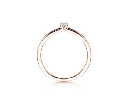Bague de fiançailles Classic 4 dans 14K or rose avec diamant 0,05ct G/VS