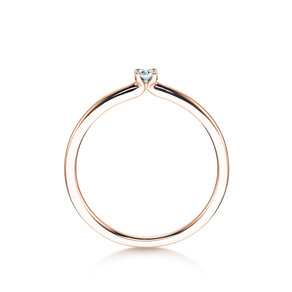 Bague de fiançailles Classic 4 dans 14K or rose avec diamant 0,05ct G/VS