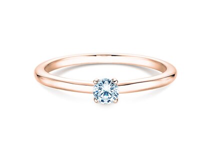 Bague de fiançailles Classic 4 en 9K or rose avec diamant 0,15ct H/SI
