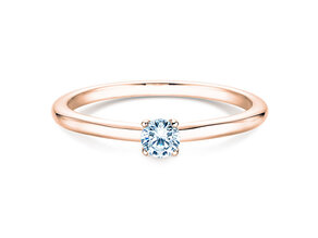 Bague de fiançailles Classic 4 en 9K or rose avec diamant 0,15ct H/SI