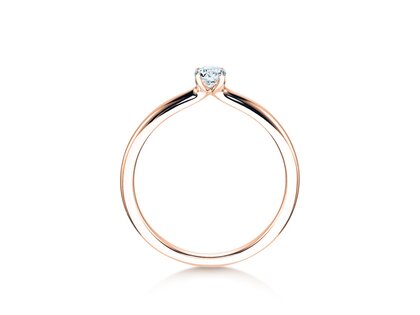 Bague de fiançailles Classic 4 en 9K or rose avec diamant 0,15ct H/SI