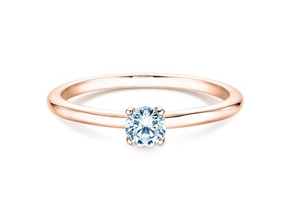 Bague de fiançailles Classic 4 en 9K or rose avec diamant 0,25ct H/SI