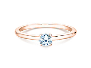 Bague de fiançailles Classic 4 en 9K or rose avec diamant 0,25ct H/SI