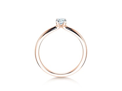 Bague de fiançailles Classic 4 en 9K or rose avec diamant 0,25ct H/SI