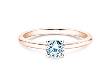 Bague de fiançailles Classic 4 dans 18K or rose avec diamant 0,40ct H/SI