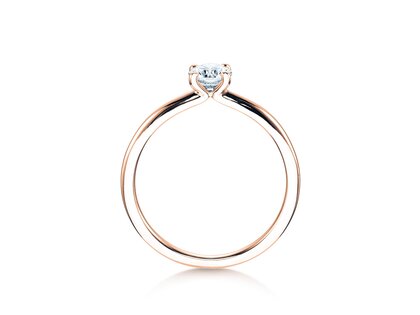 Bague de fiançailles Classic 4 dans 18K or rose avec diamant 0,40ct H/SI