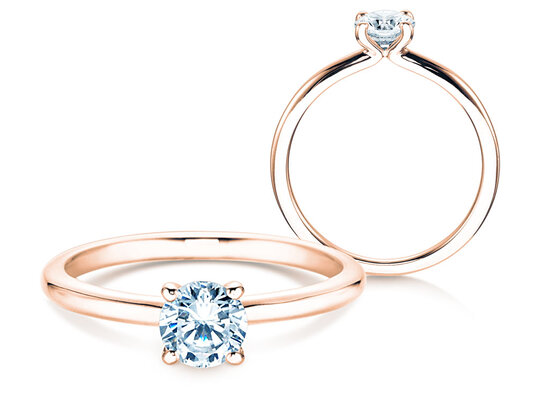 Bague de fiançailles Classic 4 en 9K or blanc avec diamant 0,50ct H/SI