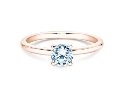 Bague de fiançailles Classic 4 dans 18K or rose avec diamant 0,50ct H/SI