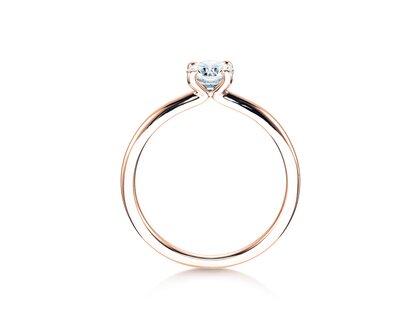 Bague de fiançailles Classic 4 dans 18K or rose avec diamant 0,50ct H/SI