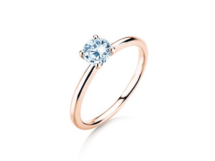 Bague de fiançailles Classic 4 dans 18K or rose avec diamant 0,50ct H/SI