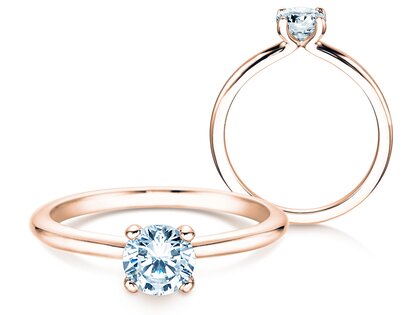 Bague de fiançailles Classic 4 dans 18K or rose avec diamant 0,60ct H/SI