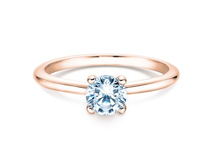 Bague de fiançailles Classic 4 dans 18K or rose avec diamant 0,60ct H/SI