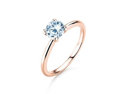 Bague de fiançailles Classic 4 dans 18K or rose avec diamant 0,75ct G/IF
