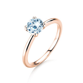 Bague de fiançailles Classic 4 dans 18K or rose avec diamant 0,75ct G/IF