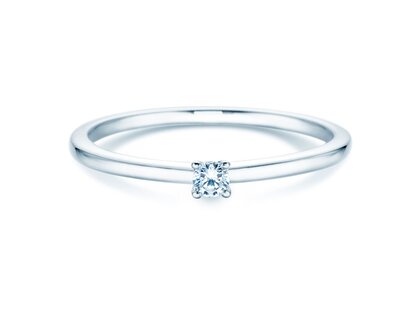 Bague de fiançailles Classic 4 dans 14K or blanc avec diamant 0,05ct H/SI