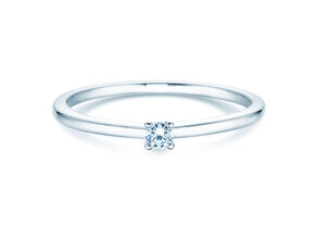 Bague de fiançailles Classic 4 dans 14K or blanc avec diamant 0,05ct H/SI