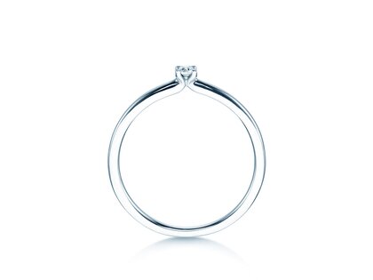 Bague de fiançailles Classic 4 dans 14K or blanc avec diamant 0,05ct H/SI