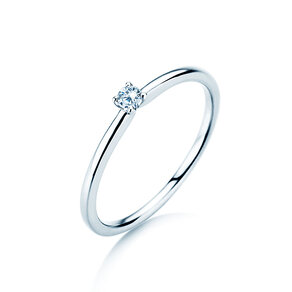 Bague de fiançailles Classic 4 dans 14K or blanc avec diamant 0,05ct H/SI