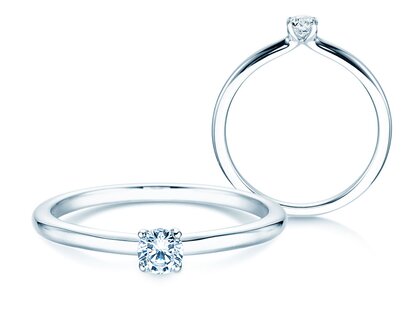 Bague de fiançailles Classic 4 dans Argent 925/- avec diamant 0,15ct H/SI