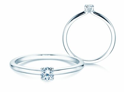 Bague de fiançailles Classic 4 dans 14K or blanc avec diamant 0,15ct G/SI