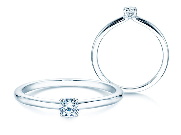 Bague de fiançailles Classic 4 dans Argent 925/- avec diamant 0,15ct H/SI