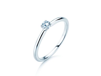 Bague de fiançailles Classic 4 dans Argent 925/- avec diamant 0,15ct H/SI
