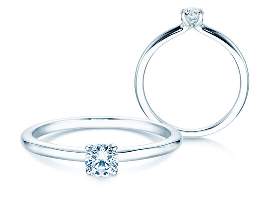 Bague de fiançailles Classic 4 en 9K or blanc avec diamant 0,25ct H/SI